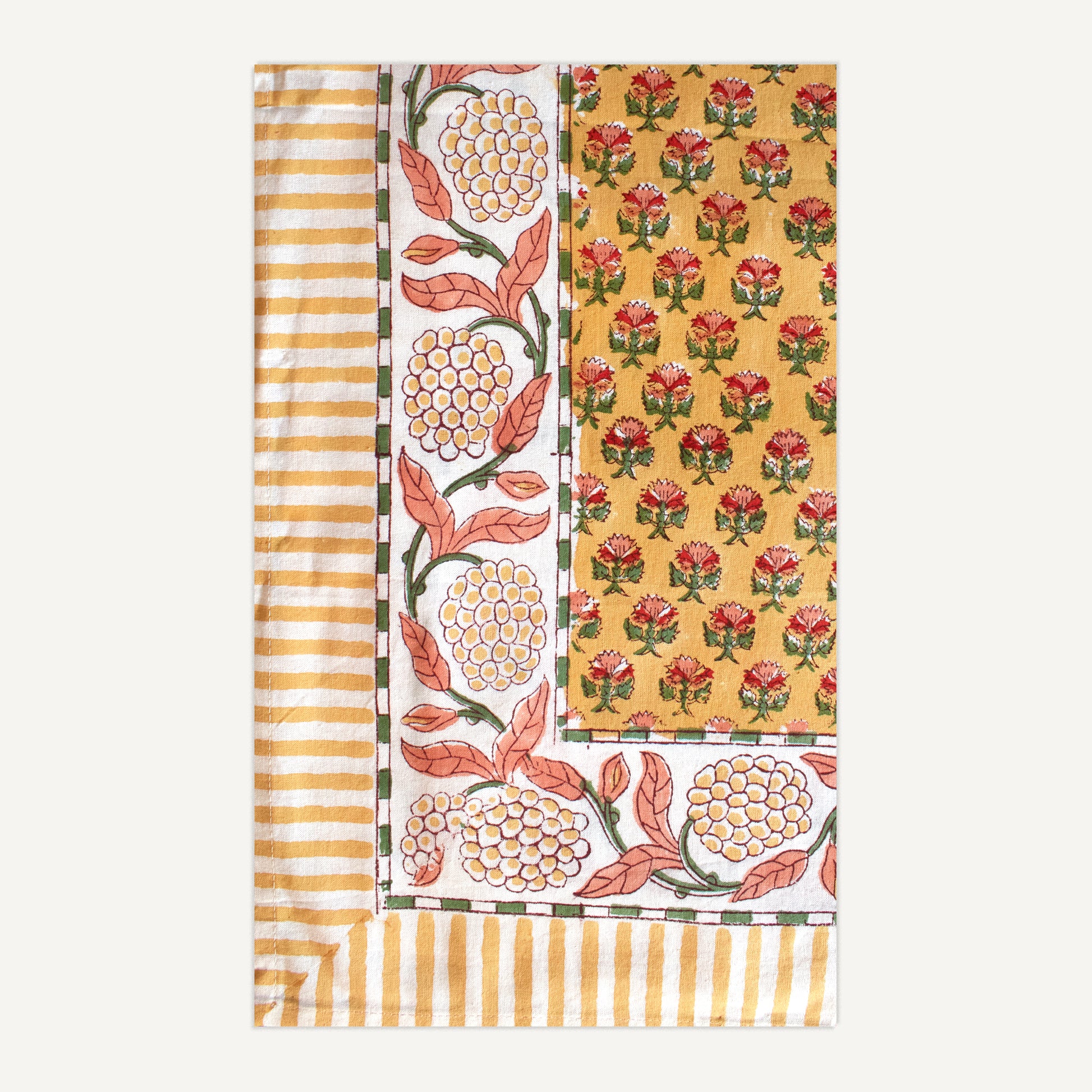 Tropical Bloom Hand Block Printed Tablecloth