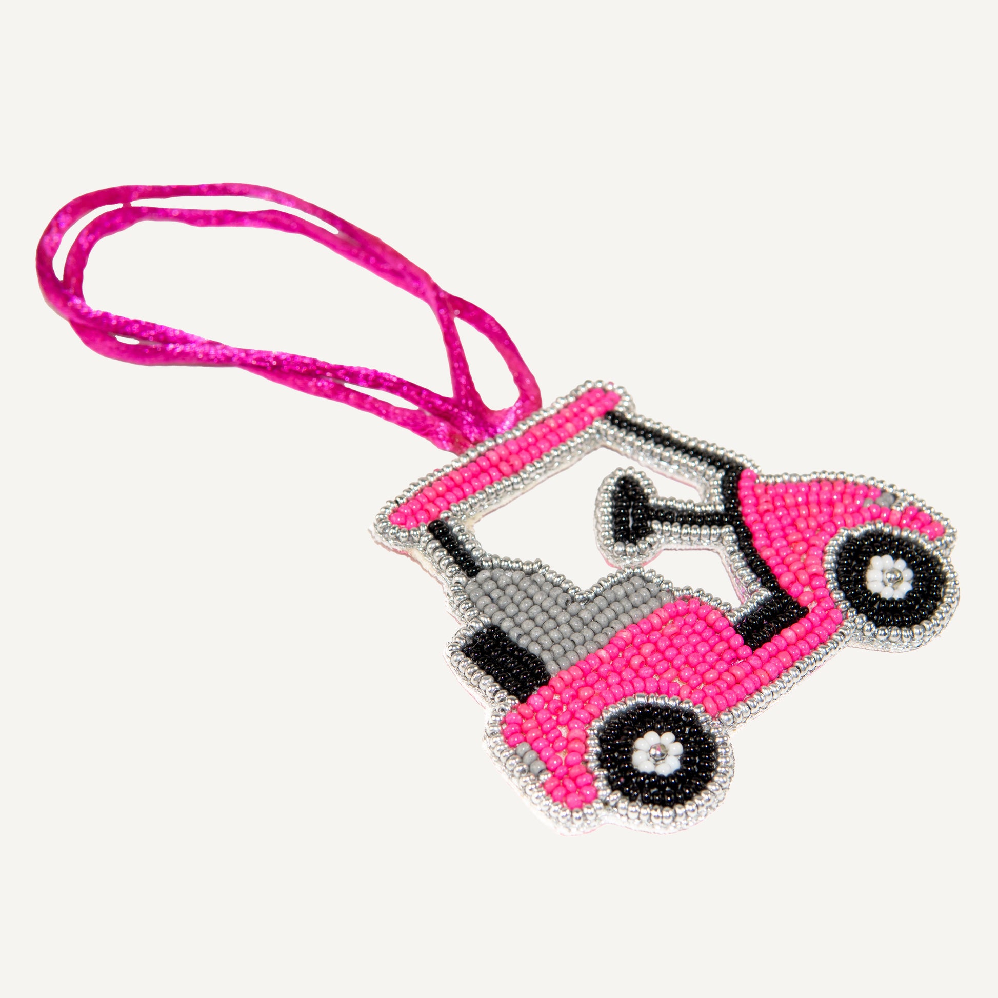 Golf Cart - Beaded Bag Charm