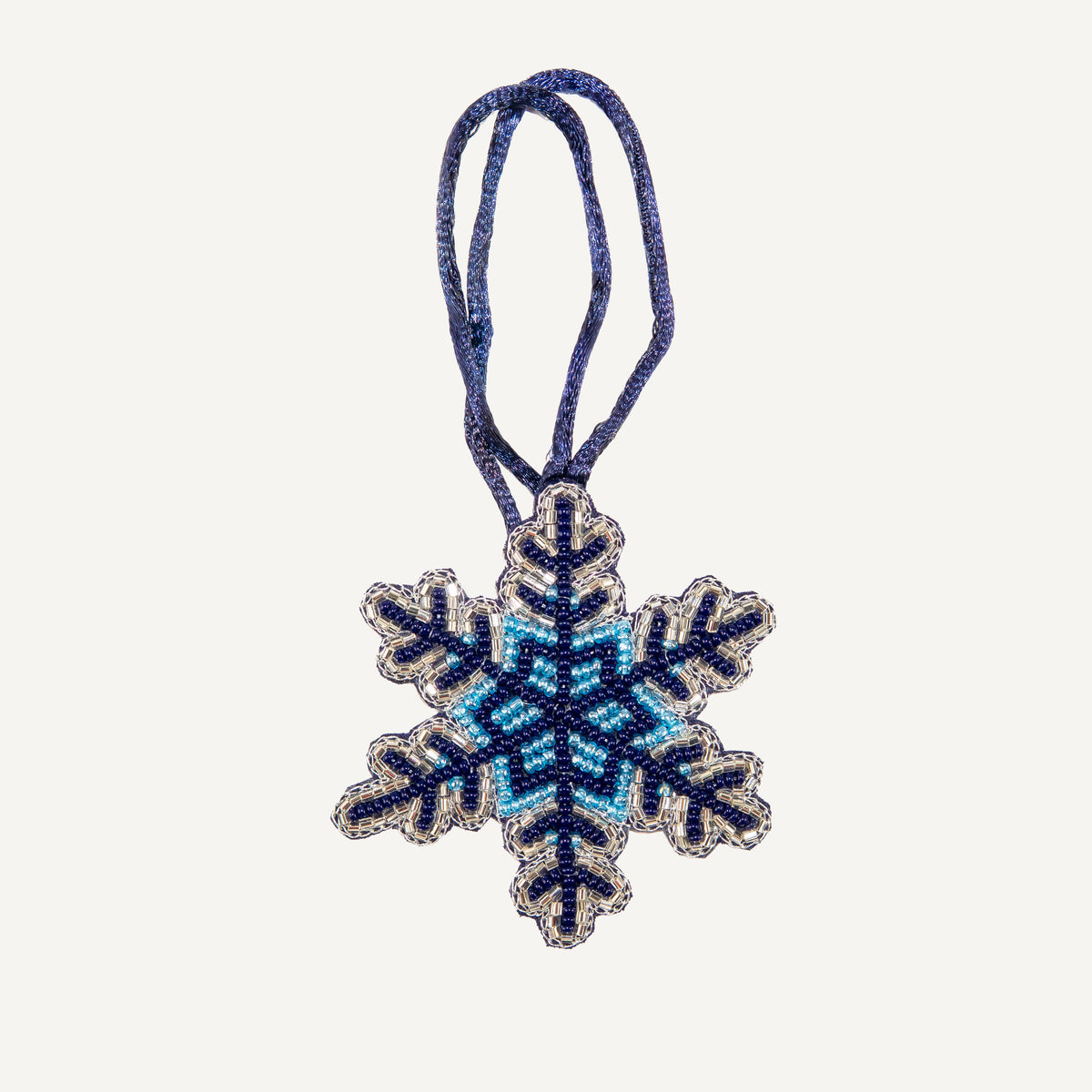 Snowflake - Beaded Bag Charm