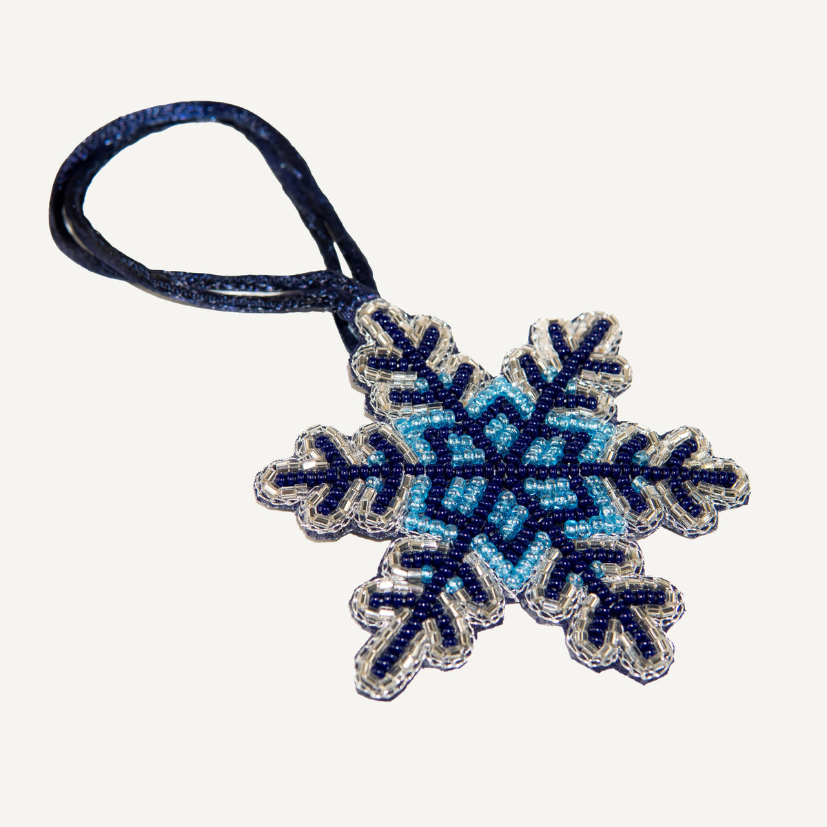 Snowflake - Beaded Bag Charm