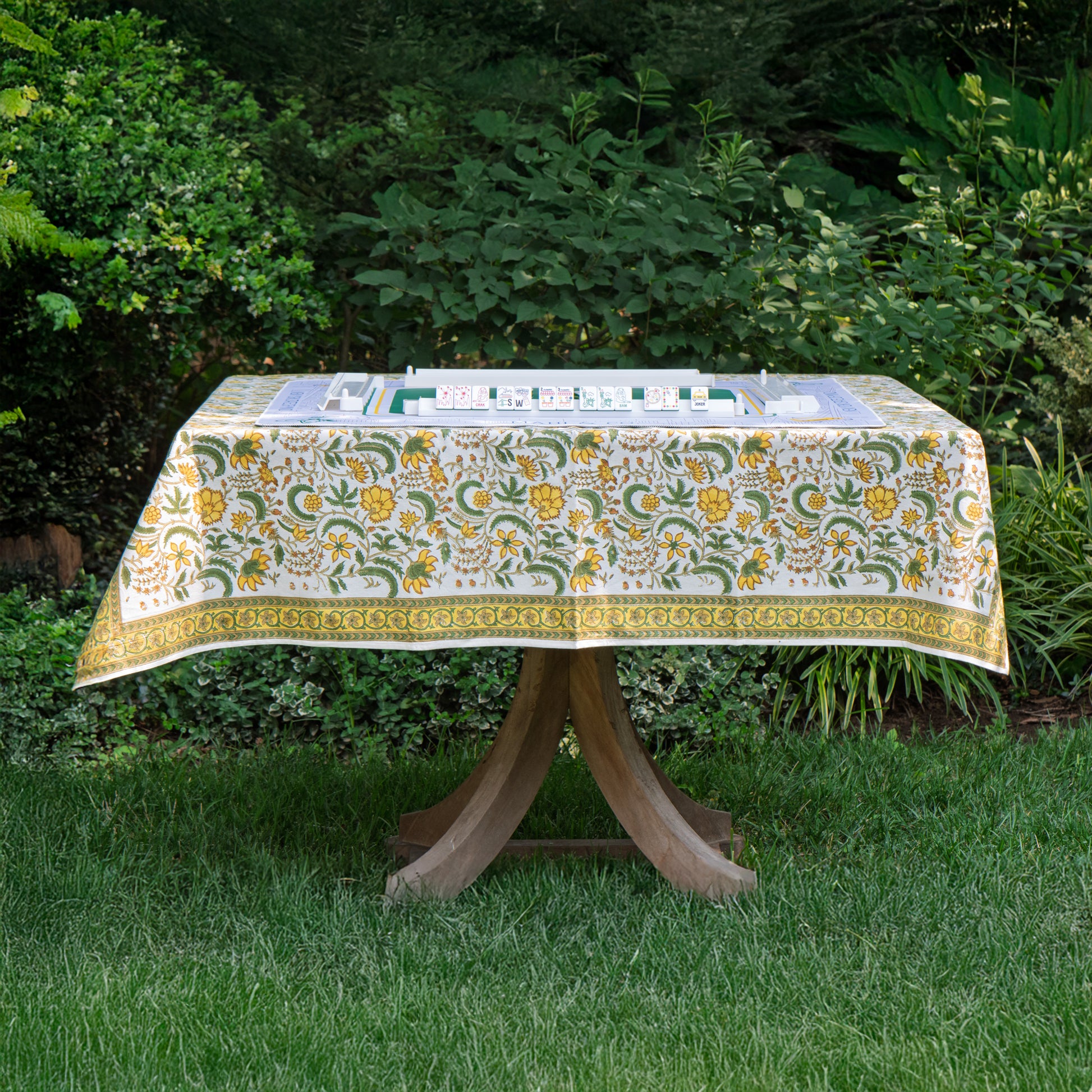 Central Park Gardens Hand Block Printed Tablecloth