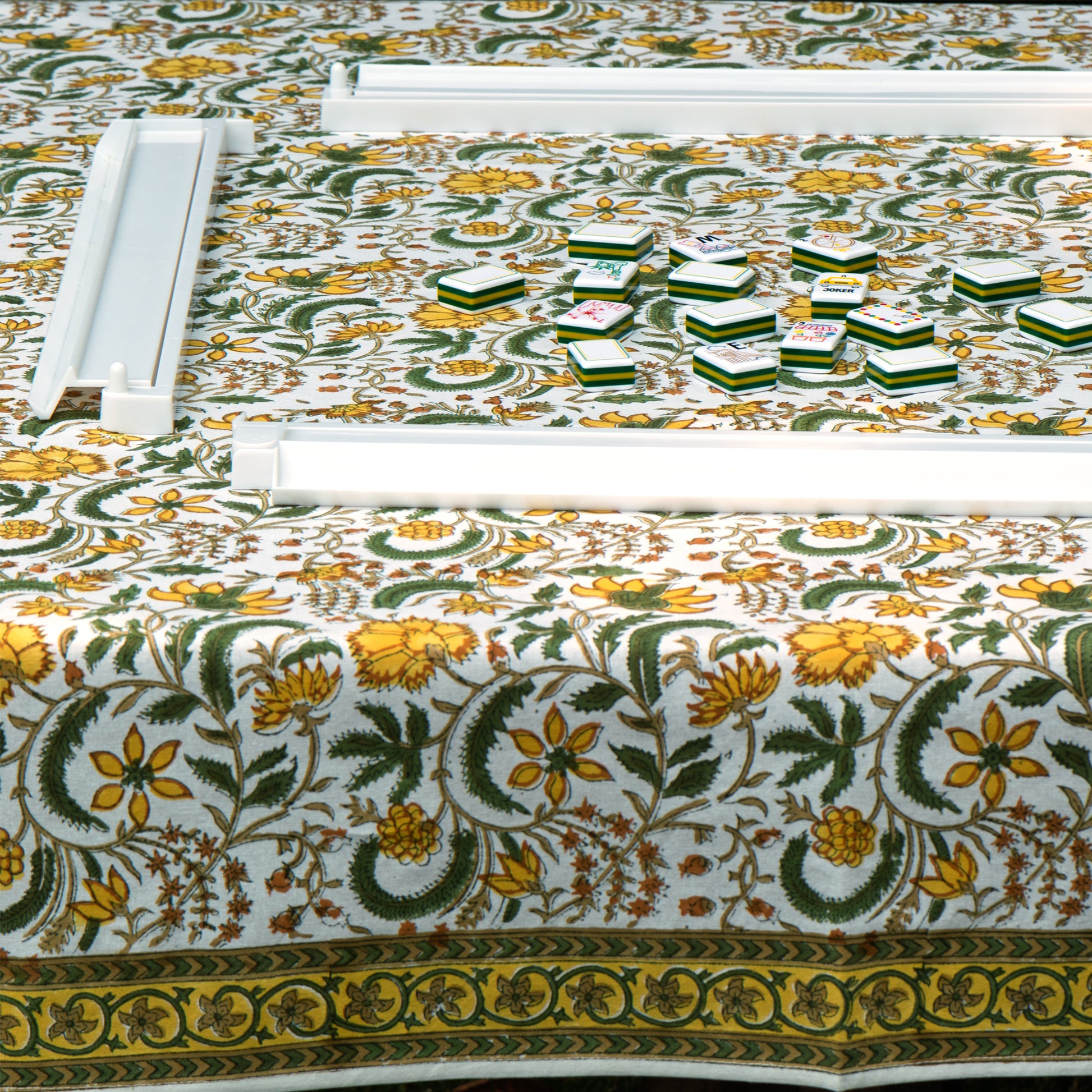 Central Park Gardens Hand Block Printed Tablecloth