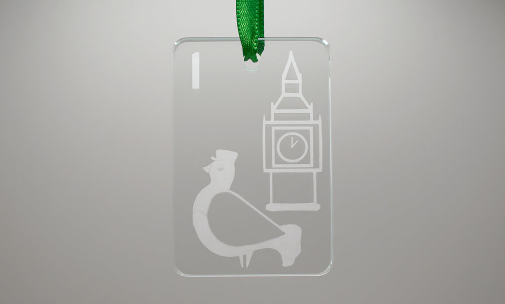 London Calling Glass Tile Ornament - 1 Bam Bird