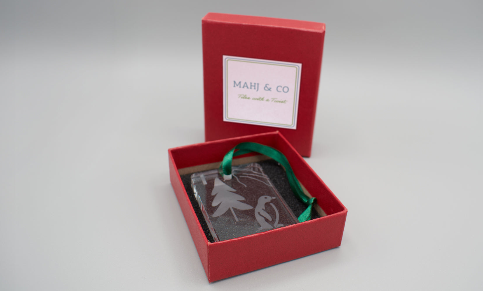 Let It Snow Glass Tile Ornament - 1 Bam Bird