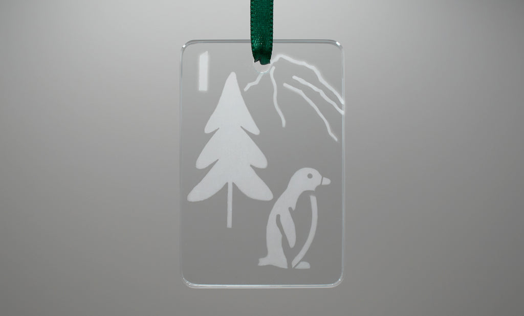 Let It Snow Glass Tile Ornament - 1 Bam Bird