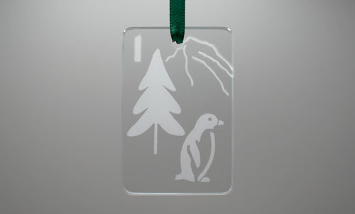 Let It Snow Glass Tile Ornament - 1 Bam Bird