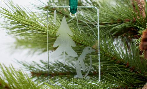 Let It Snow Glass Tile Ornament - 1 Bam Bird